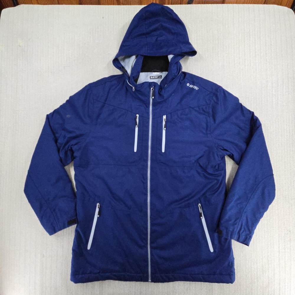 Hi-Tec All Weather Waterproof Parka Jacket Mens Large Blue Dri-Tec Full Zip
